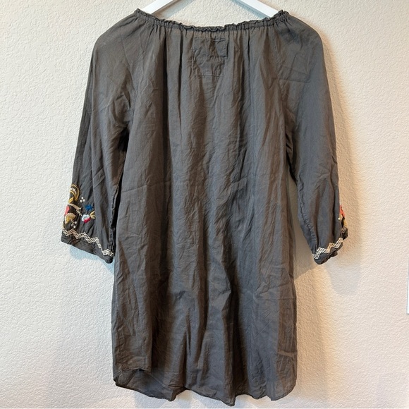 Johnny Was 3J Workshop Women’s Grey Cotton Embroidered Tunic Blouse - Small - Picture 4 of 6